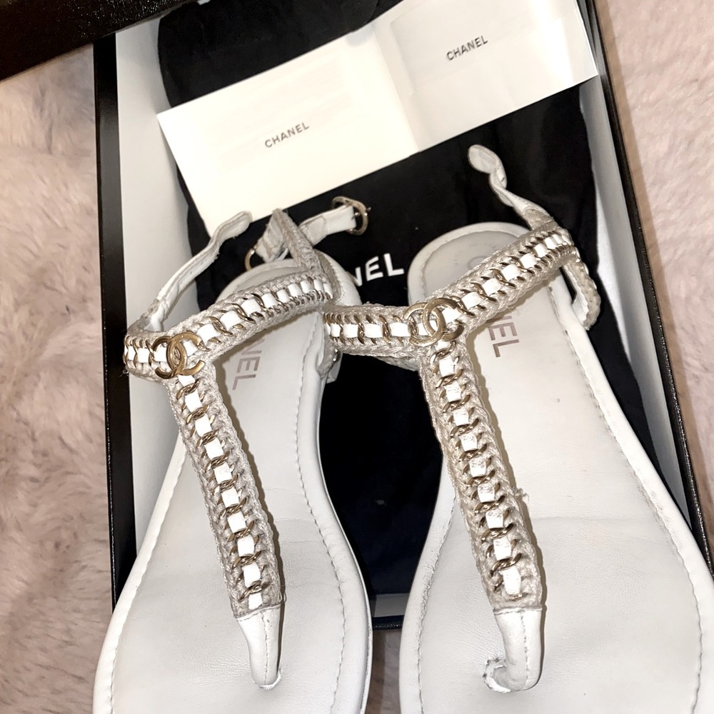 Chanel Broderie Thong Sandals - Picture 4 of 9